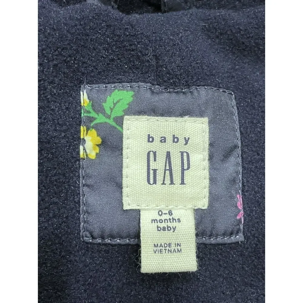 Baby GAP One-Piece Snowsuit Bunting Navy Floral 0-6 Months Soft Fleece Girls